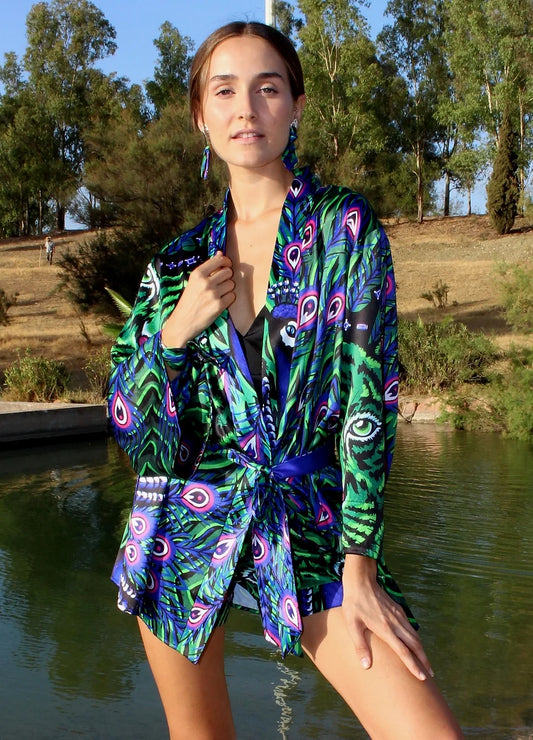 Pavone Viola&Tigre Kimono Blazer