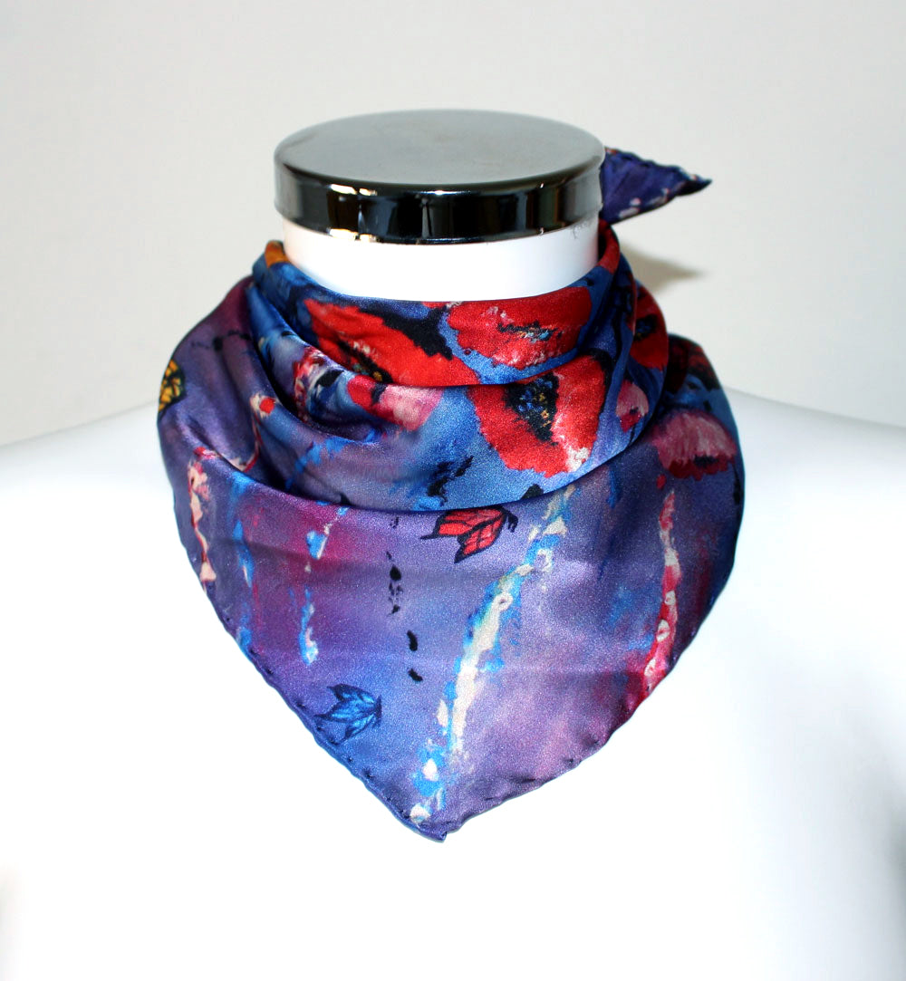 Papavero Foulard in Seta cm. 45x45