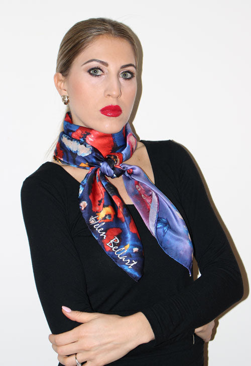 Papavero Foulard in Seta cm. 110x110