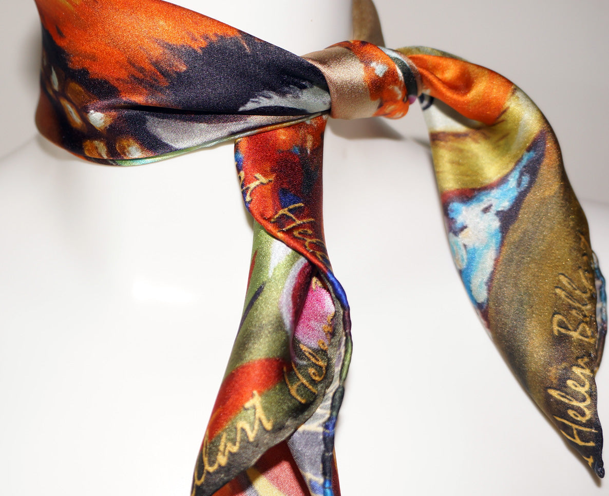 Ragazza Tropicale Foulard in Seta cm. 45x45