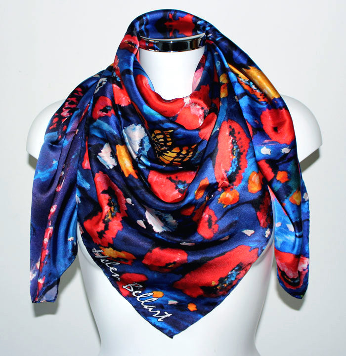 Papavero Foulard in Seta cm. 110x110