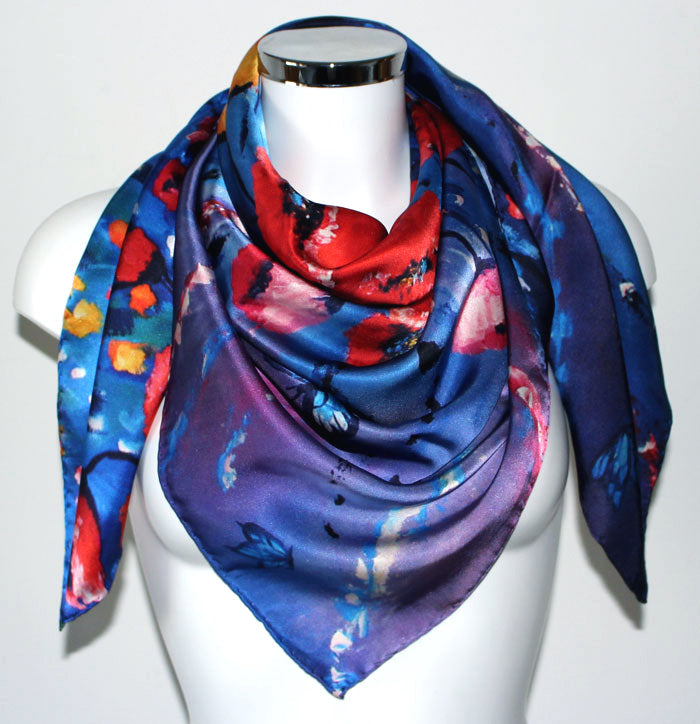 Papavero Foulard in Seta cm. 110x110