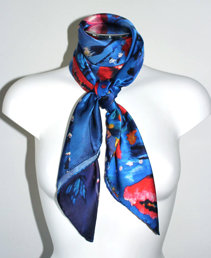 Papavero Foulard in Seta cm. 110x110