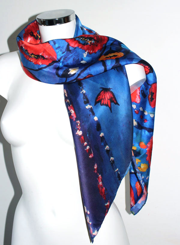 Papavero Foulard in Seta cm. 110x110