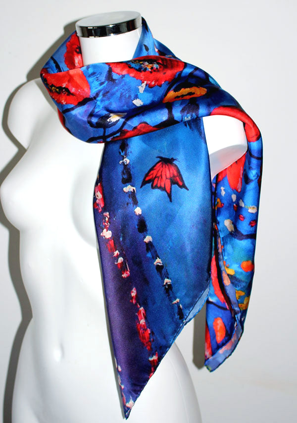 Papavero Foulard in Seta cm. 110x110