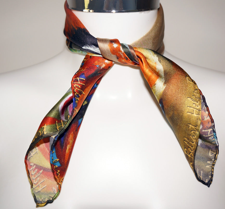 Ragazza Tropicale Foulard in Seta cm. 45x45