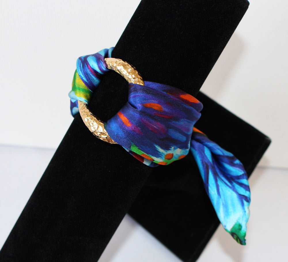 Iris Blu Bracciale in Seta