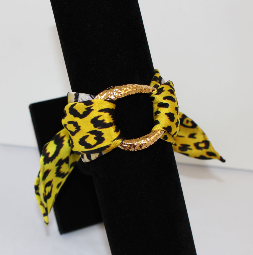 Leopardo Giallo Bracciale in Seta