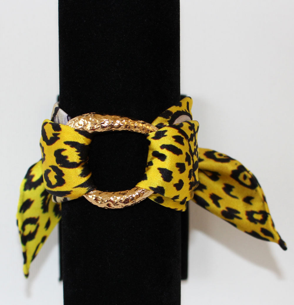 Leopardo Giallo Bracciale in Seta