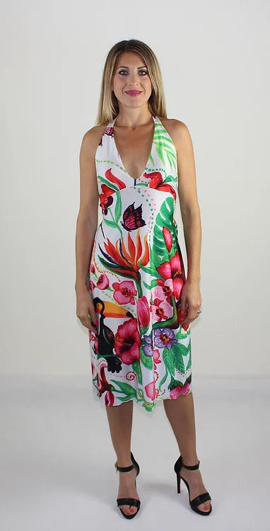 Giardino Tropicale  Vestito Lungo Backless