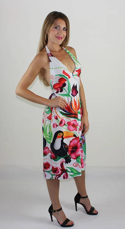 Giardino Tropicale  Vestito Lungo Backless