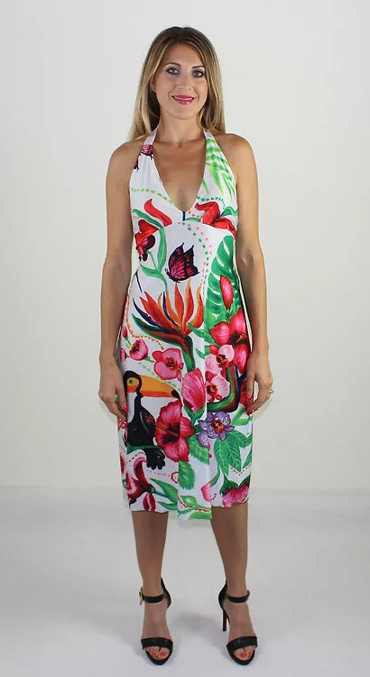 Giardino Tropicale  Vestito Lungo Backless