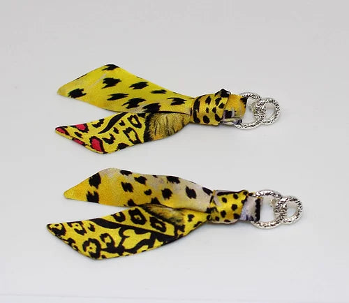 Leopardo Giallo Orecchini in Seta