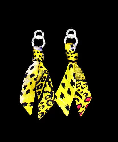 Leopardo Giallo Set Bracciale & Orecchini in Seta   Sconto 30%