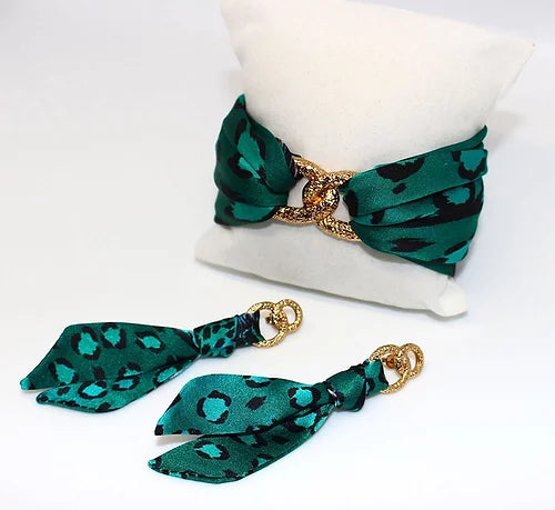 Leopardo Esmeralda Set Bracciale & Orecchini