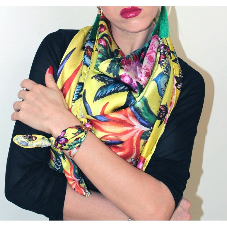 Farfalla Paradiso Foulard in Seta cm. 110x110 Sconto 40%