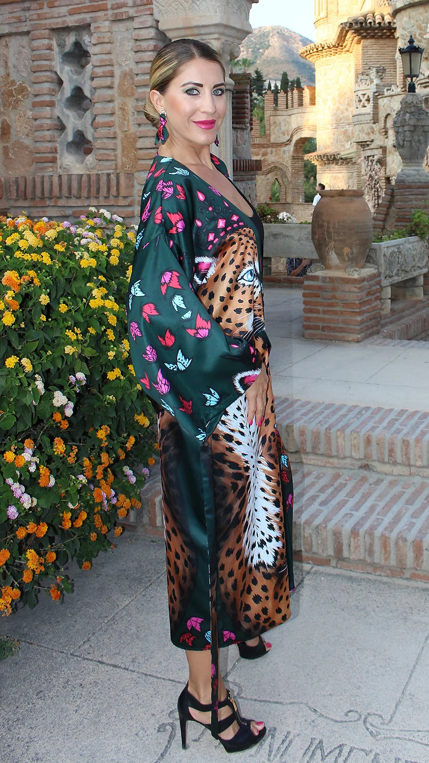 Leopardo&Farfalle Kimono