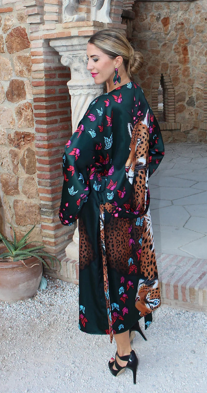 Leopardo&Farfalle Kimono