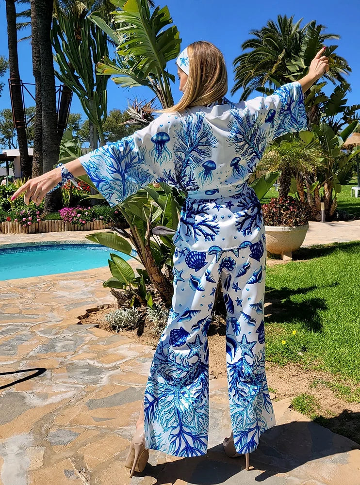 Cavallo Marino Blu Kimono Blazer