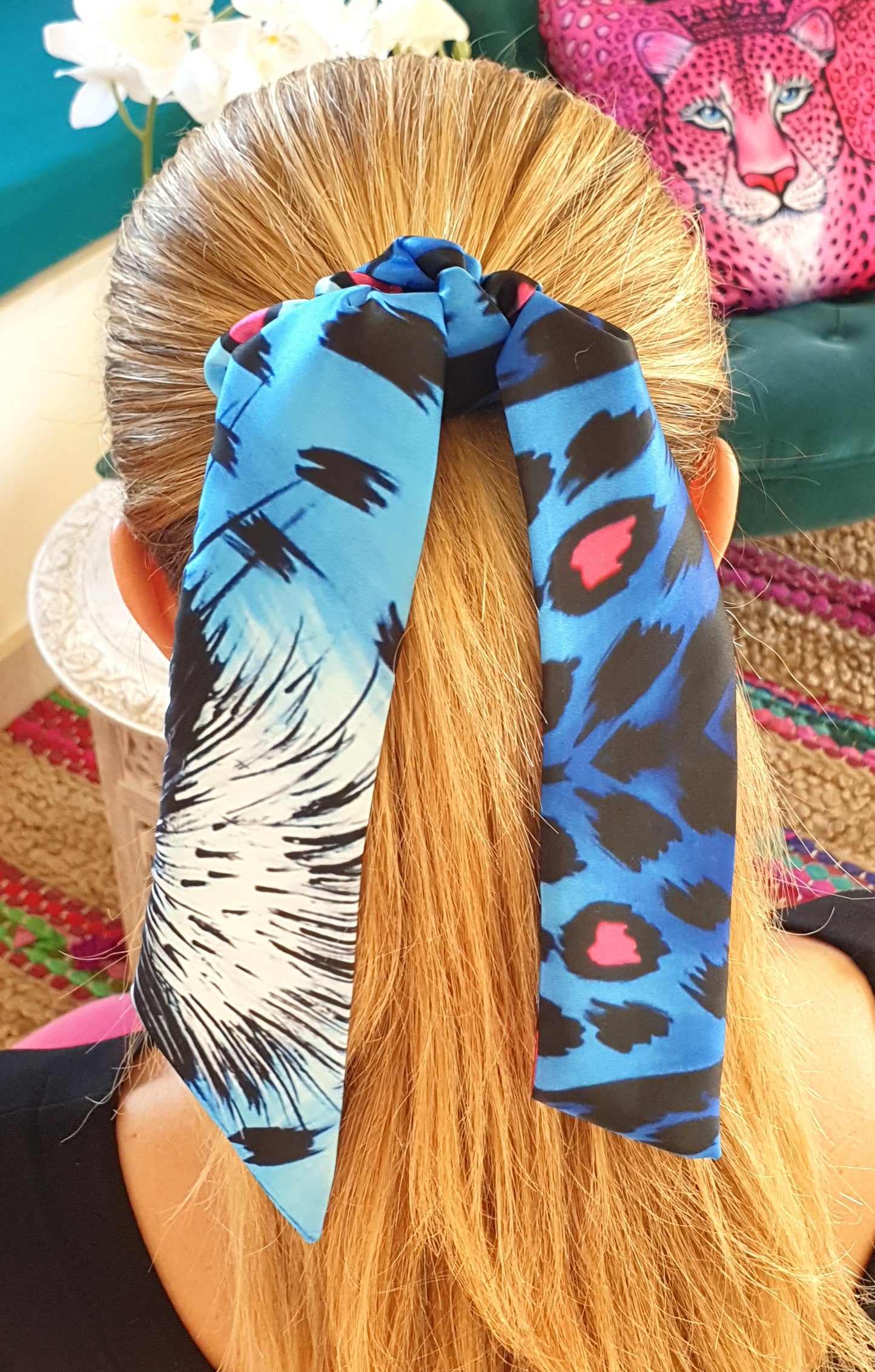 Leopardo Blu Elastico per capelli