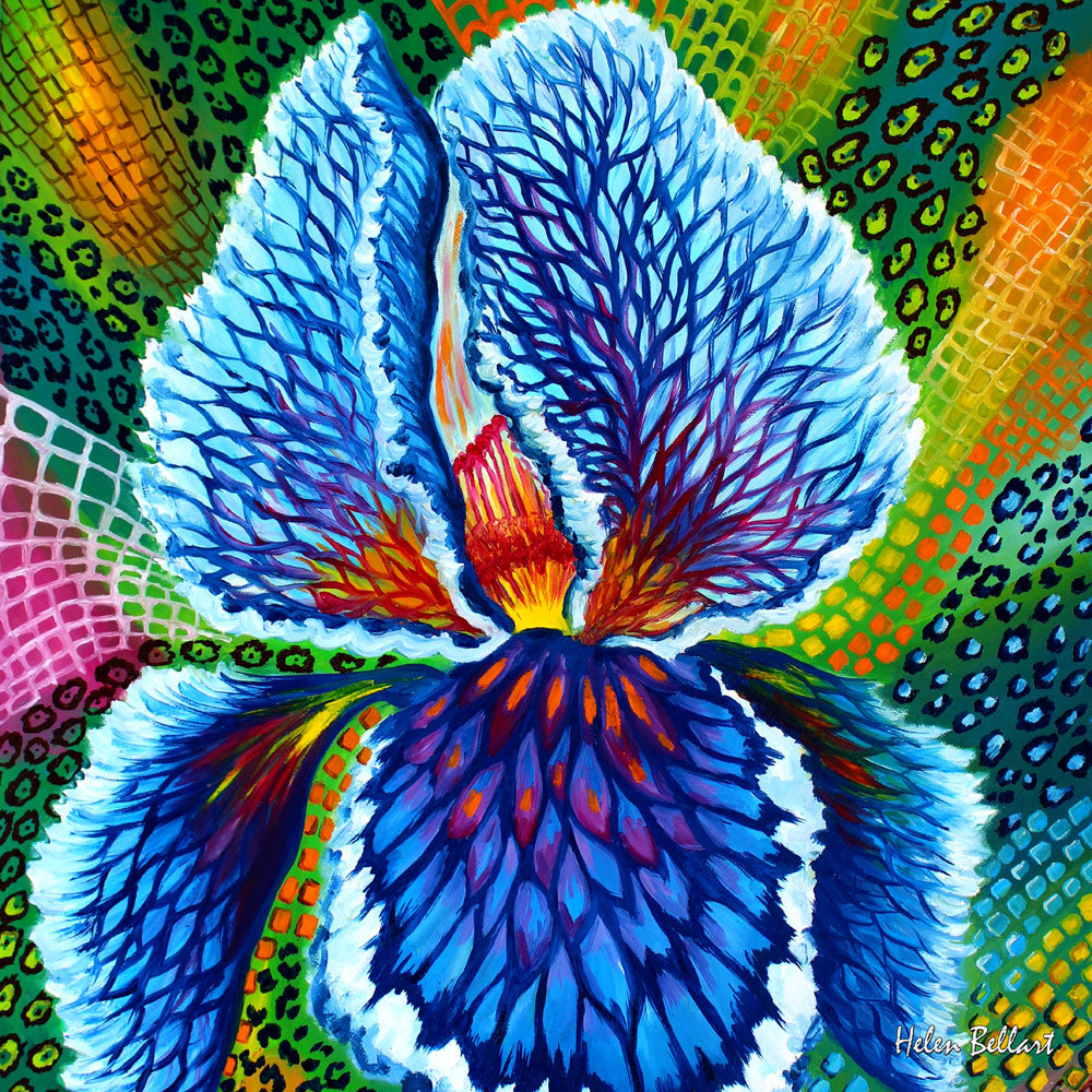 Iris Blu Foulard in Seta cm. 45x45