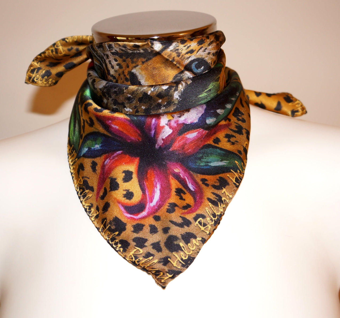 Leopardo Foulard in Seta cm. 45x45