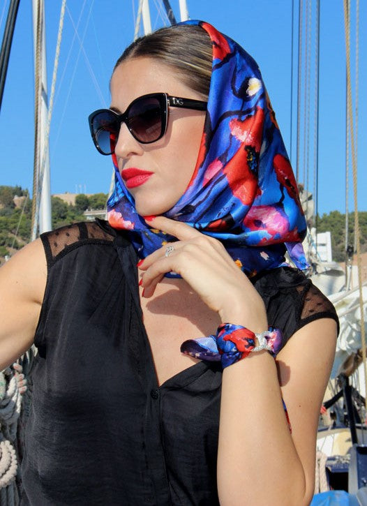 Papavero Foulard in Seta cm. 110x110