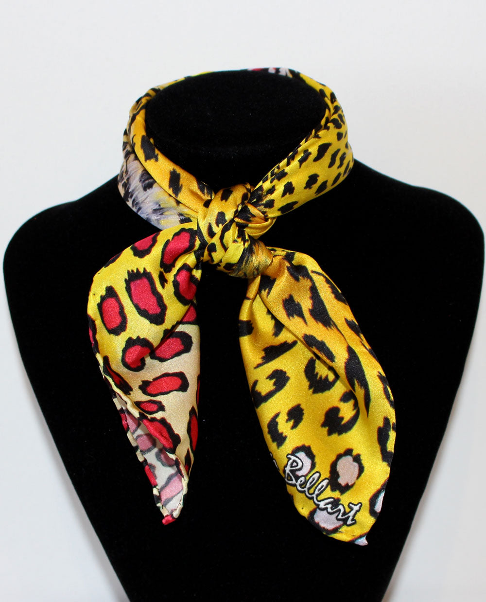 Leopardo Giallo Foulard in Seta cm. 45x45