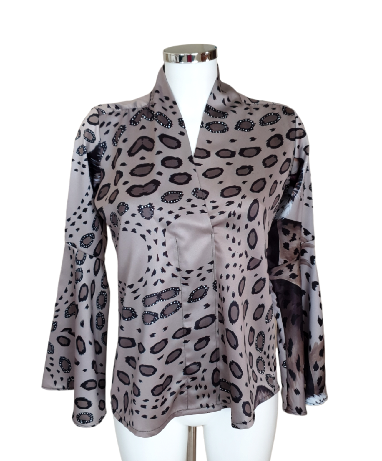 Leopardo Camicia Manica Lunga a Campana