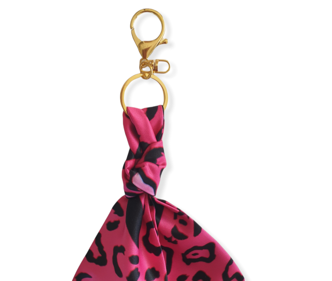 Leopardo Rosa Portachiavi&Accessorio Borsa