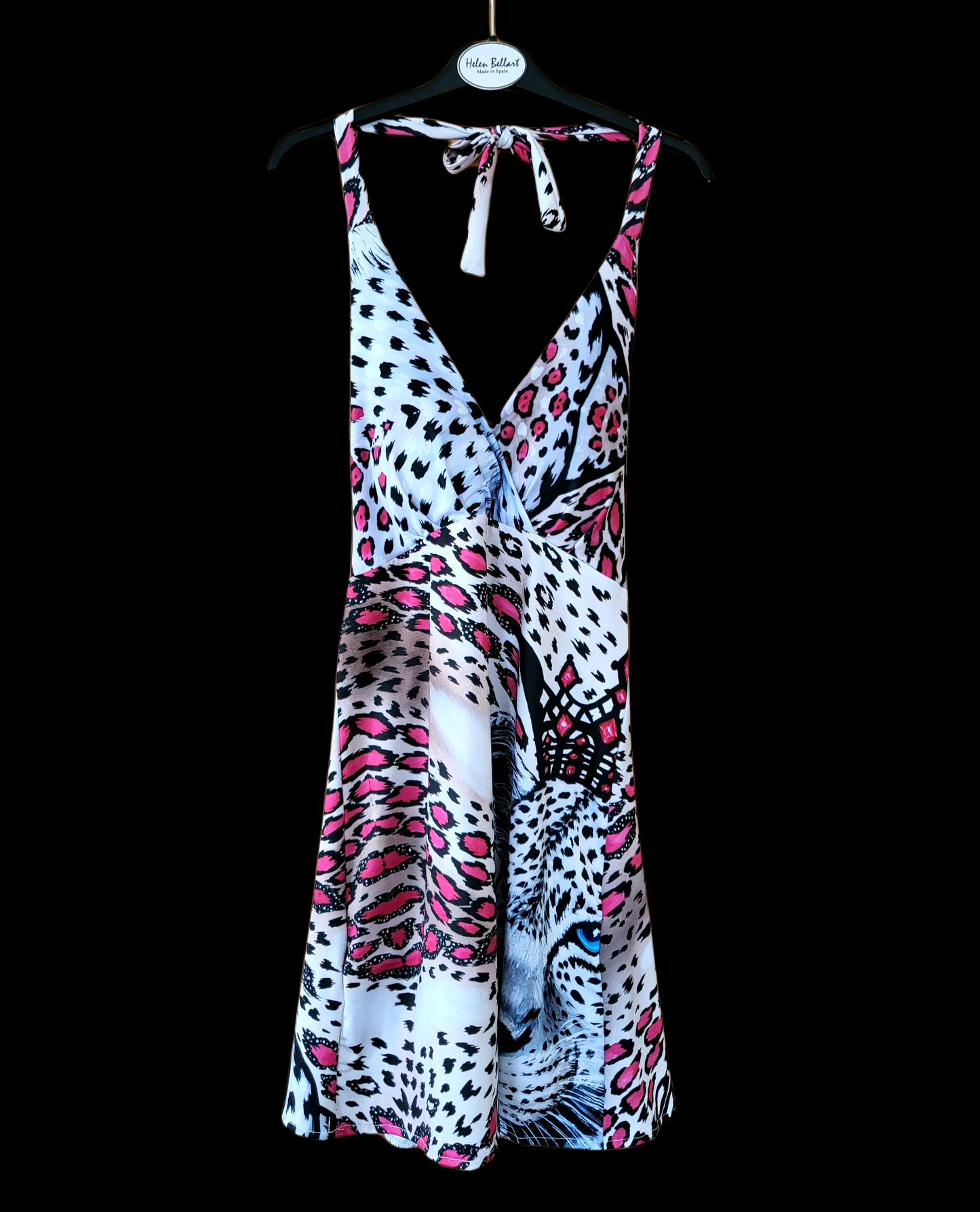 Leopardo Bianco Vestito Backless