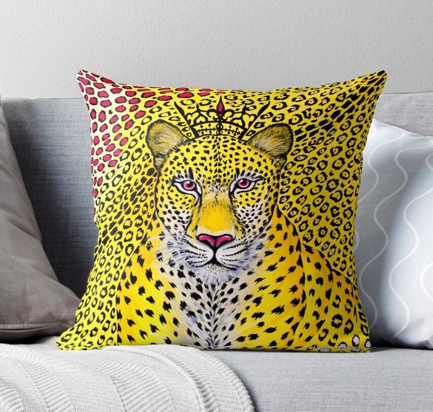 Leopardo Giallo Fodera per Cuscino