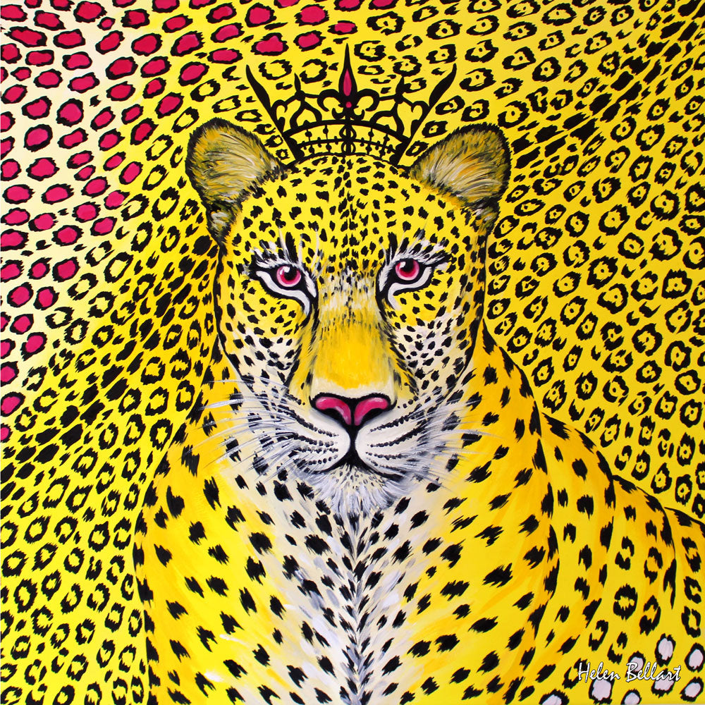 Leopardo Giallo Foulard in Seta cm. 45x45