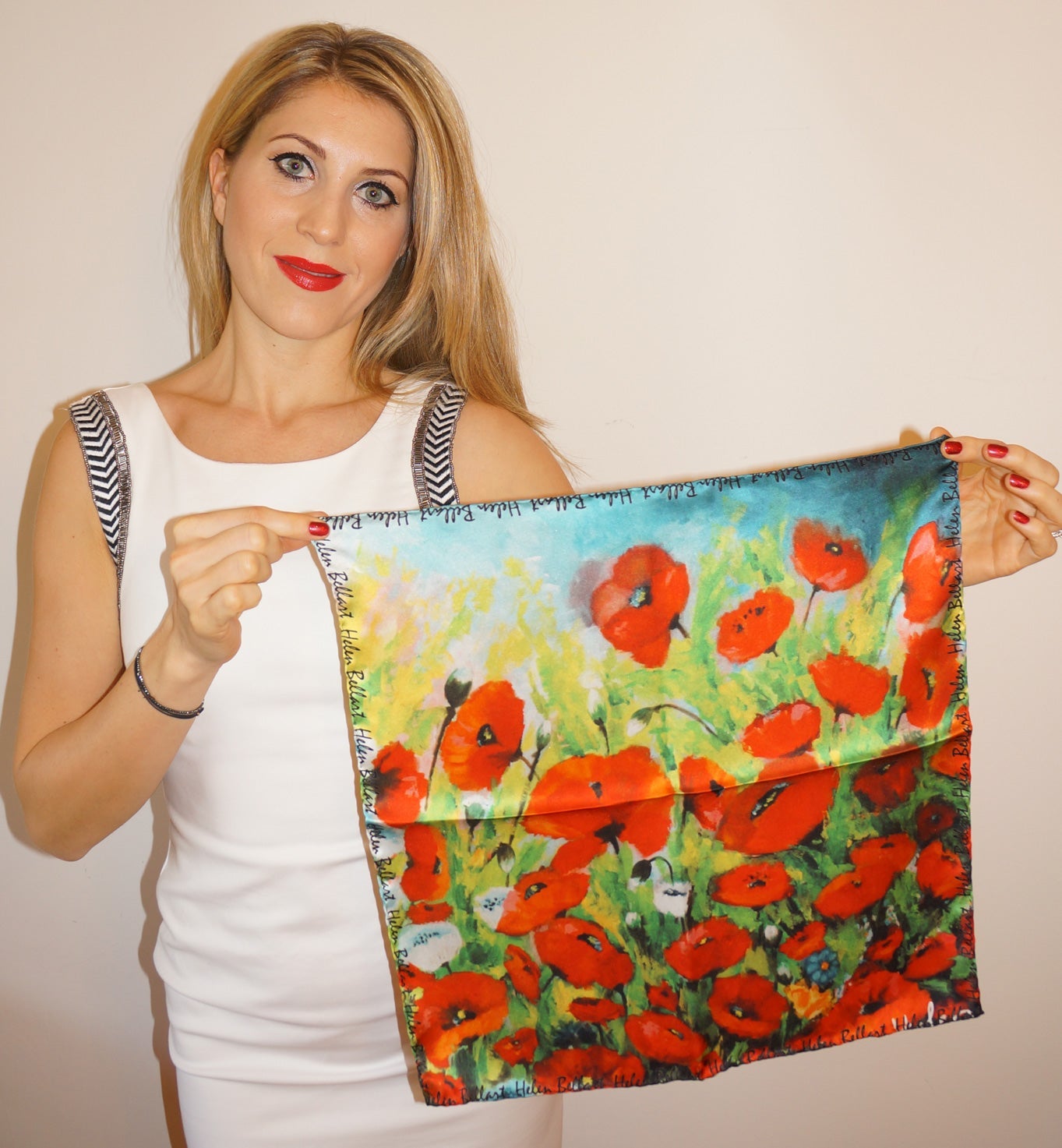 Papaveri Foulard in Seta cm. 45x45