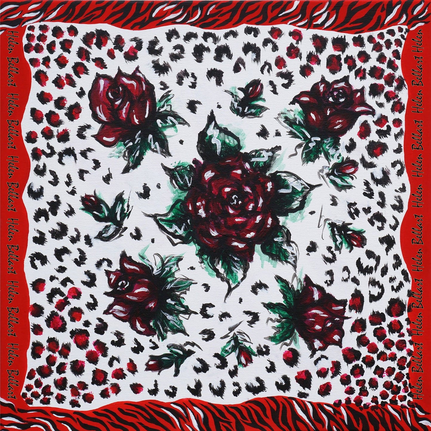 Rosa Rossa Foulard in Seta cm. 45x45